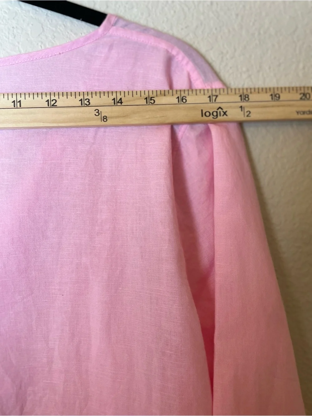 J. Crew Light Pink Scallop-Trim Linen RichTunic